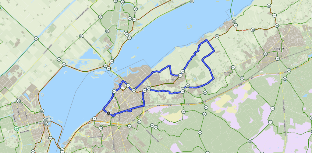 Routekaart Doortraproute Harderwijk