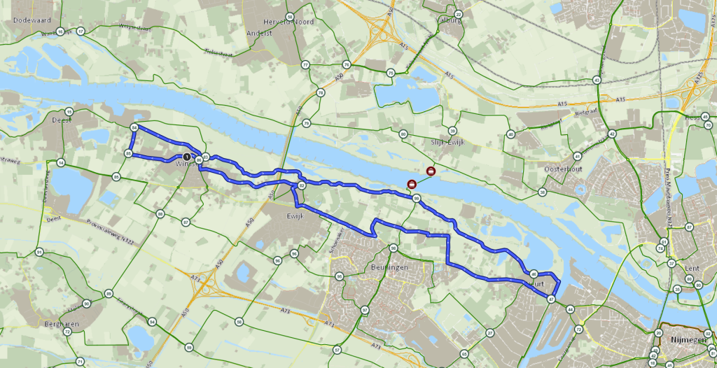 Routekaart Doortraproute Beuningen