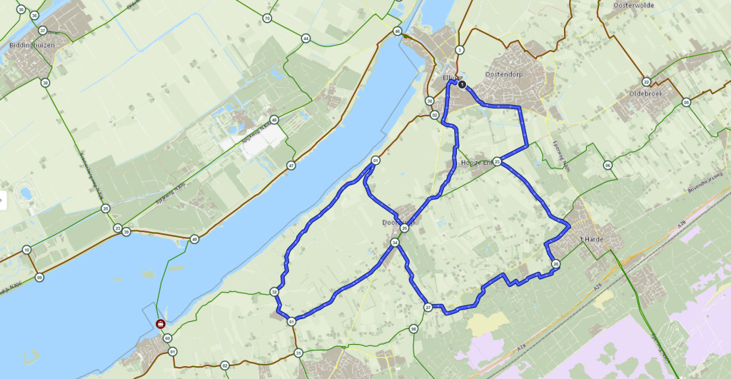 Routekaart Doortraproute Elburg