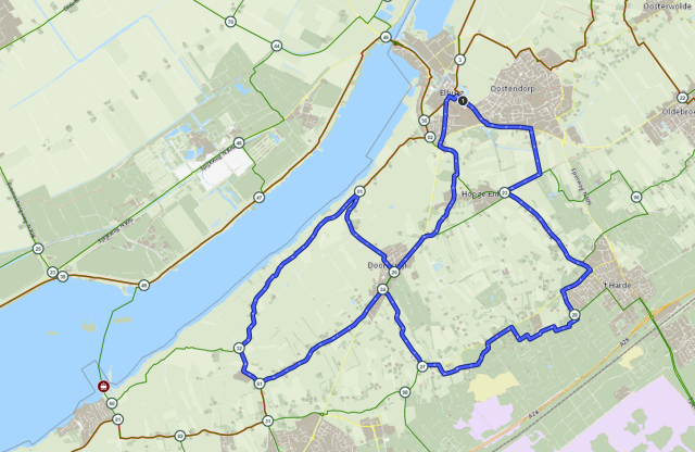 Routekaart Doortraproute Elburg