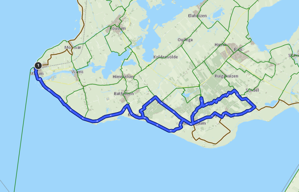 Routekaart rondom Stavoren