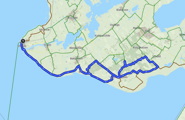 Routekaart rondom Stavoren